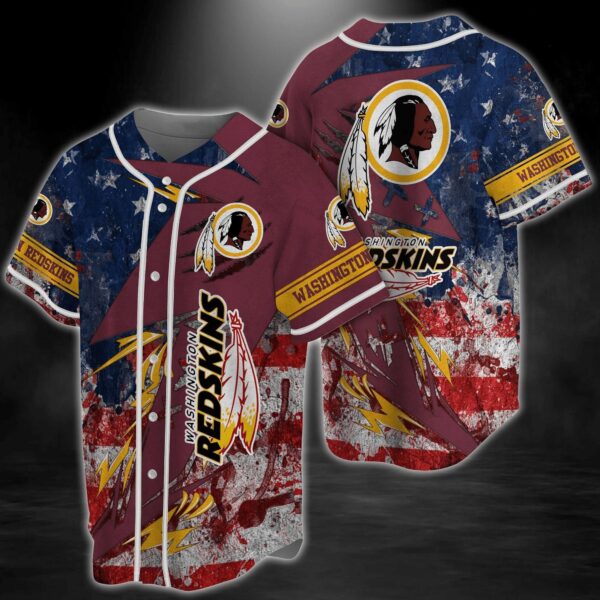 Washington Redskins NFL Baseball Jersey Shirt V8