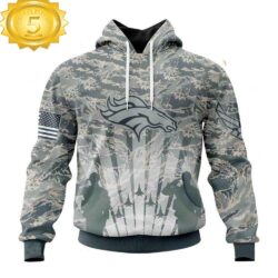 Custom Name And Number NFL Denver Broncos Honor US Air Force Veterans 3D Hoodie Shirt