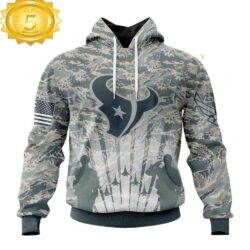 Custom Name And Number NFL Houston Texans Honor US Air Force Veterans 3D Hoodie Shirt