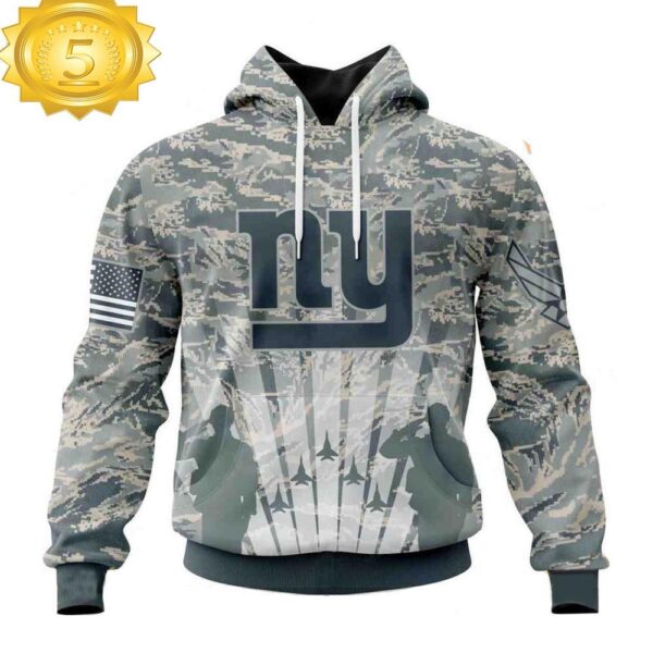 Custom Name And Number NFL New York Giants Honor US Air Force Veterans 3D Hoodie Shirt