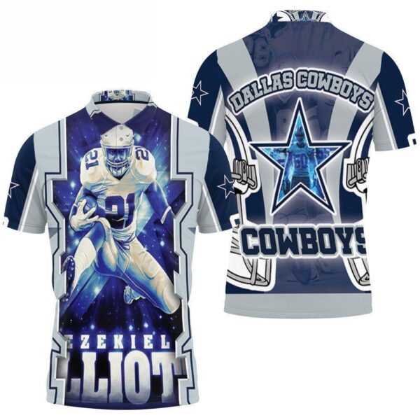 Ezekiel Elliott #21 Nfc East Division Champions Super Bowl Dallas Cowboys Polo Shirt