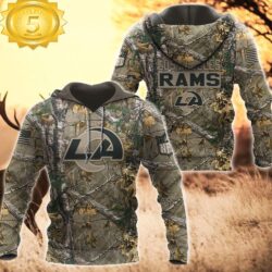 Los Angeles Rams Hunting Camo NFL 3D Hoodie Shirt