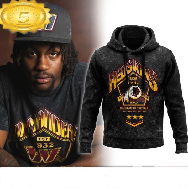 The Wild Collective Black Washington Redskins Band 3d Hoodie