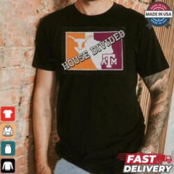 Texas A&M vs Texas House Divided T Shirt - Image 1 - rugbyfanstore.com