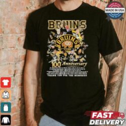 Boston Bruins 100th Anniversary 1924 2024 Thank You For The Memories T Shirt - Image 1 - rugbyfanstore.com