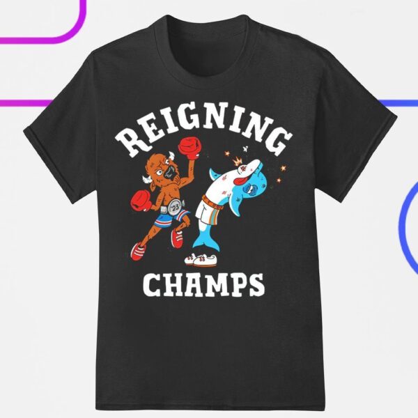 Buffalo Bill Bison punch out Miami Dolphin Reigning Champs shirt