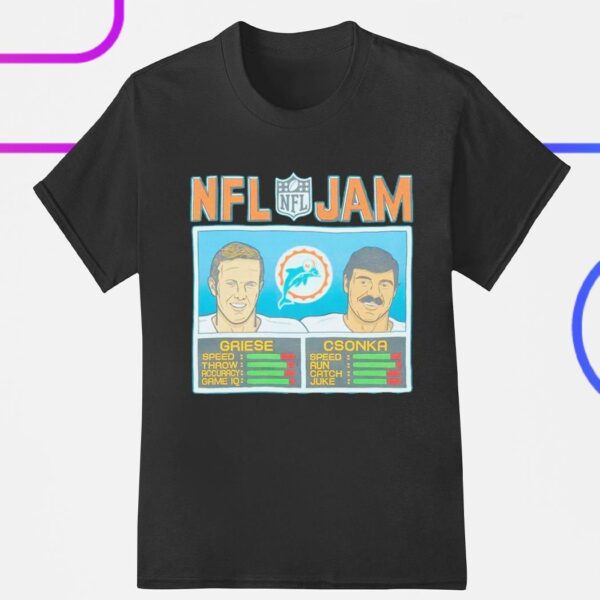 NFL Jam Miami Dolphins Bob Griese and Larry Csonka vintage shirt