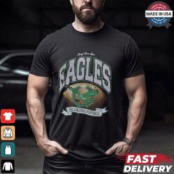 Philadelphia Eagles Stoney Clover Lane x '47 Black Glitter Rocker Retro Tubular T Shirt