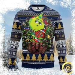 Show your Rams pride this Christmas with this hilarious Grinch-themed ugly sweater! Featuring the Rams logo and a festive Grinch design, it's the perfect way to spread holiday cheer. Shop now and get - Image 1 - rugbyfanstore.com