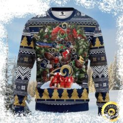 Show your Rams pride this holiday season with our hilarious Ugly Christmas Sweater Wreath! Featuring a festive Rams design, it's the perfect way to decorate your home and cheer on your favorite team. - Image 1 - rugbyfanstore.com