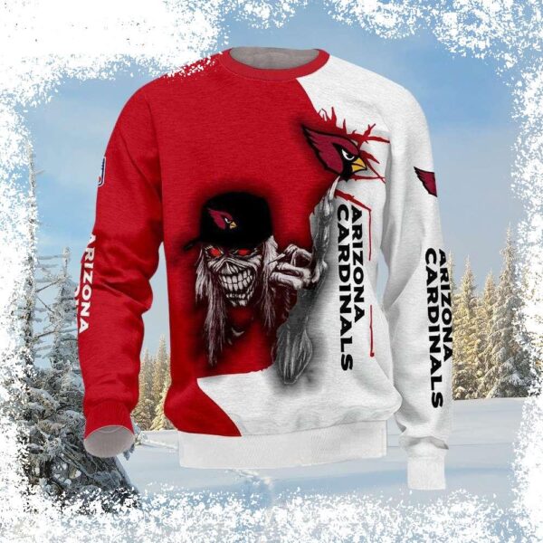 Show your Cardinals pride this holiday season with our hilarious ugly Christmas sweater! Featuring a skeleton in a Santa hat, this sweater is perfect for holiday parties and festive gatherings. Shop n - Image 1 - rugbyfanstore.com