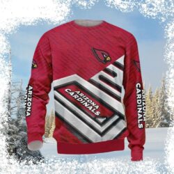 Show your Cardinals pride this Christmas with our stylish sweater! Featuring a diagonal logo and bold stripes, this festive sweater is perfect for any fan. Shop now and get ready to cheer on the Cards - Image 1 - rugbyfanstore.com