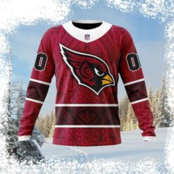 Show your team spirit this holiday season with our Arizona Cardinals Ugly Christmas sweater! Featuring a bold logo and your favorite player's number, this sweater is sure to get you noticed. Shop now - Image 1 - rugbyfanstore.com