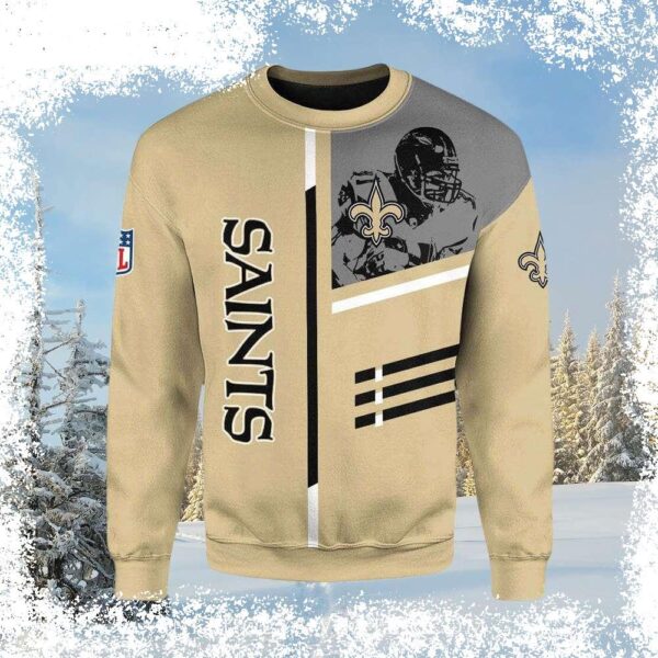 Show your Saints pride this holiday season with our hilarious, ugly Christmas sweater featuring your favorite player! Get yours now and be the talk of the party. - Image 1 - rugbyfanstore.com