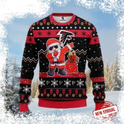 Show your Atlanta Falcons pride this holiday season with our hilarious ugly Christmas sweater! Featuring Santa dabbing and team logos, it's the perfect gift for any fan. Shop now and spread some festi - Image 1 - rugbyfanstore.com