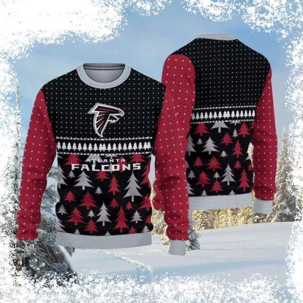 Show your Atlanta Falcons pride this holiday season with our festive, ugly Christmas sweater! Get yours today and spread some holiday cheer. Shop now! - Image 1 - rugbyfanstore.com