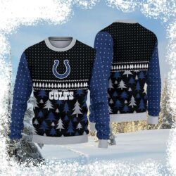 Show off your Colts pride this Christmas with this hilarious Dabbing Santa Ugly Christmas Sweater! Perfect for holiday parties and game day. Shop now and get ready to spread some festive cheer! - Image 1 - rugbyfanstore.com