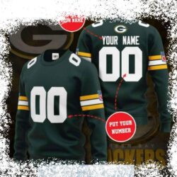 Show your Green Bay Packers pride this holiday season with our custom ugly Christmas sweater! This professional design features a unique green color scheme. Shop now and get yours before they're gone! - Image 1 - rugbyfanstore.com