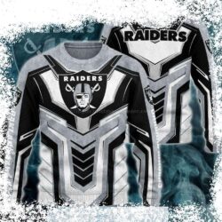 Looking for a hilarious and cozy gift for the Raiders fan in your life? This Gray Las Vegas Raiders Ugly Christmas Sweater is the perfect way to spread holiday cheer with a touch of team spirit. Shop - Image 1 - rugbyfanstore.com