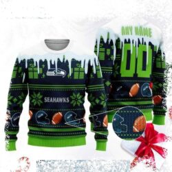 Get ready for the holidays with this hilarious Snowflake Seattle Seahawks Ugly Sweater! Perfect for game day or festive gatherings, this sweater is sure to make you the talk of the party. Shop now and - Image 1 - rugbyfanstore.com