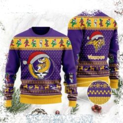 Show your love for the Vikings and the Grateful Dead with this festive Christmas sweater! Perfect for the ultimate fan, this unique design will make you stand out at any holiday gathering. Shop now an - Image 1 - rugbyfanstore.com