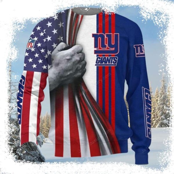 American Flag Pattern New York Giants Ugly Sweater – Team Pride Nation - available at - rugbyfanstore.com