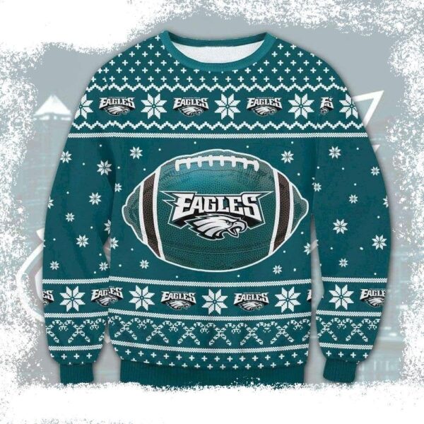 American NFL Football Philadelphia Eagles Logo – Men’s Eagles Christmas Sweater - available at - rugbyfanstore.com