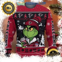 Atlanta Falcons Grinch Stolen Christmas 2024 Grinchmas Gift For Family Ugly Christmas Sweater - available at - rugbyfanstore.com