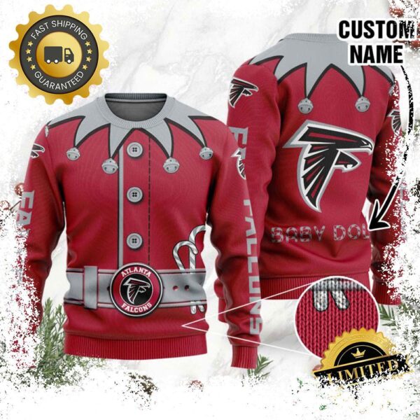 Atlanta Falcons Ugly Sweater Custom Name NFL Football Gift For Holiday - available at - rugbyfanstore.com