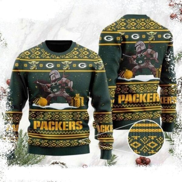 Baby Yoda Boba Fett The Mandalorian – Cute Packers Ugly Sweater - available at - rugbyfanstore.com