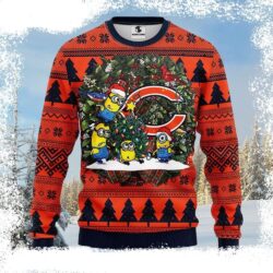 Bears Ugly Sweater – Logo Print With NFL Chicago Bears Minion - available at - rugbyfanstore.com