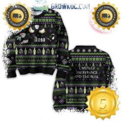 Beetlejuice I Myself Am Strange And Unusual Halloween Ugly Christmas Sweater Gift For Holiday - available at - rugbyfanstore.com