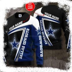 Black Blue White Curved – NFL Dallas Cowboys Custom Name Ugly Christmas Sweater - available at - rugbyfanstore.com