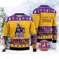 Brian O’Neill I Love You 3000 – Minnesota Vikings Christmas Sweater - available at - rugbyfanstore.com