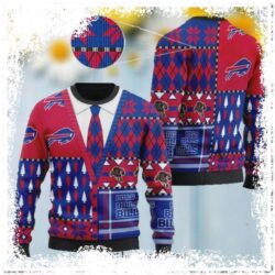 Buffalo Bills NFL American Football Team Cardigan Style Ugly Xmas Sweater - available at - rugbyfanstore.com