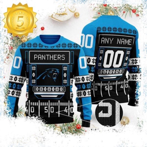 Carolina Panthers NFL 3D Printed Ugly Xmas Sweater - available at - rugbyfanstore.com