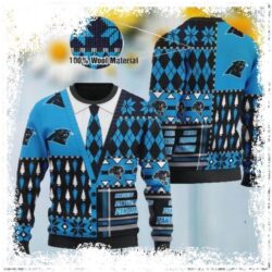 Carolina Panthers NFL American Football Team Cardigan Ugly Xmas Sweater - available at - rugbyfanstore.com