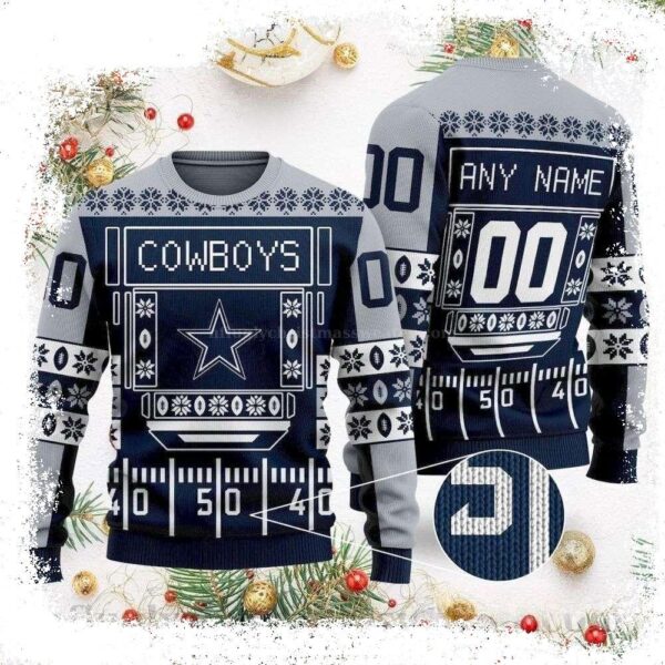 Championing Christmas With The Personalized Dallas Cowboys Ugly Sweater - available at - rugbyfanstore.com