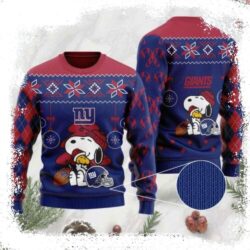 Charlie Brown Peanuts Snoopy Christmas Sweater For Ny Giants Fans - available at - rugbyfanstore.com