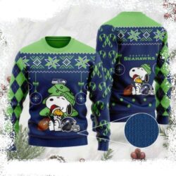 Charlie Brown Peanuts Snoopy Seattle Seahawks Christmas Sweater For Fans - available at - rugbyfanstore.com