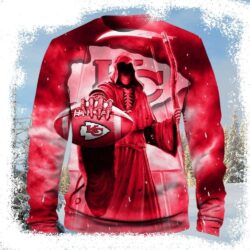 Cheer Your Team With Kc Chiefs Grim Reaper Ugly Christmas Sweater - available at - rugbyfanstore.com