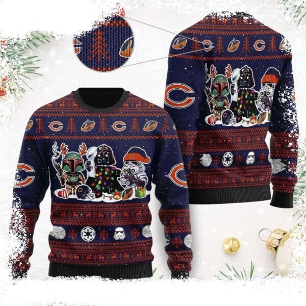 Chicago Bears Christmas Gifts – Darth Vader Stormtrooper Ugly Sweater - available at - rugbyfanstore.com