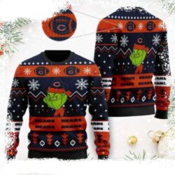 Chicago Bears Christmas Gifts – Ugly Sweater With Cute Grinch Design - available at - rugbyfanstore.com