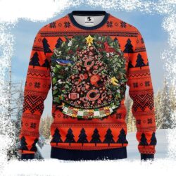 Chicago Bears Christmas Sweater – Logo Print With Tree Ball Christmas - available at - rugbyfanstore.com