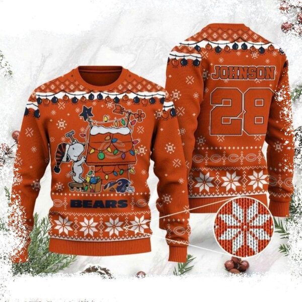 Chicago Bears Ugly Christmas Sweater – Snoopy In Holiday Spirit - available at - rugbyfanstore.com