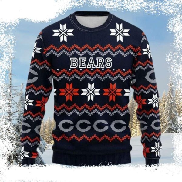 Chicago Bears Ugly Sweater – Perfect Gift For A Fan’s Holiday Attire - available at - rugbyfanstore.com