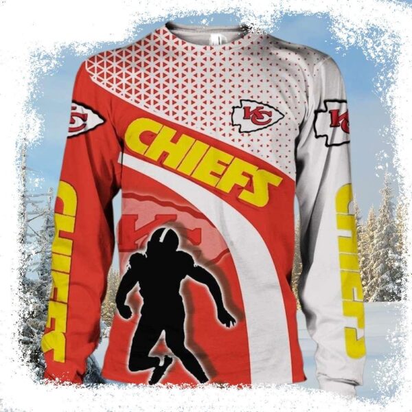 Chiefs Kingdom Festivities – Kansas City Chiefs Logo Print Ugly Christmas Sweater - available at - rugbyfanstore.com