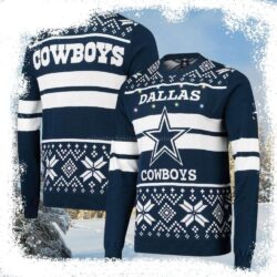 Christmas Light NFL Dallas Cowboys All Over Print Ugly Christmas Sweater - available at - rugbyfanstore.com