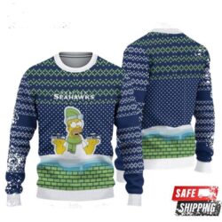 Christmas Seattle Seahawks Logo Simpson Ugly Christmas Sweaters - available at - rugbyfanstore.com