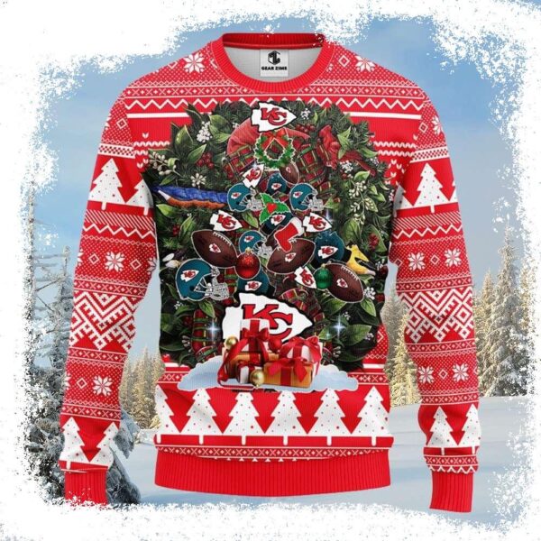 Christmas Tree Pattern Kc Chiefs Ugly Sweater – Unique Gift For Fans - available at - rugbyfanstore.com